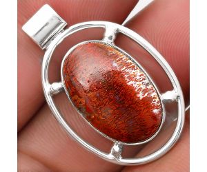 Natural Red Moss Agate Pendant SDP107192 P-1609, 13x20 mm