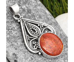 Natural Red Moss Agate Pendant SDP107264 P-1541, 16x16 mm