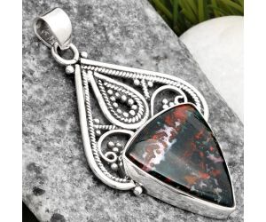 Natural Blood Stone - India Pendant SDP107265 P-1541, 18x20 mm