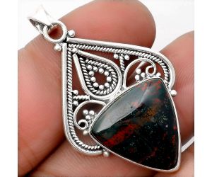 Natural Blood Stone - India Pendant SDP107276 P-1541, 18x19 mm