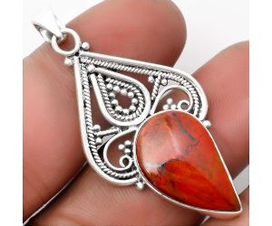 Natural Red Moss Agate Pendant SDP107280 P-1541, 13x22 mm