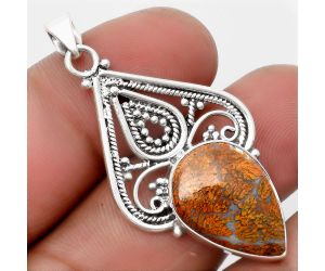 Natural Red Moss Agate Pendant SDP107290 P-1541, 14x19 mm