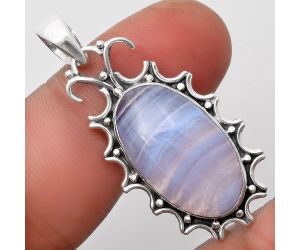 Natural Blue Lace Agate - South Africa Pendant SDP107323 P-1249, 13x22 mm