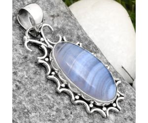 Natural Blue Lace Agate - South Africa Pendant SDP107323 P-1249, 13x22 mm