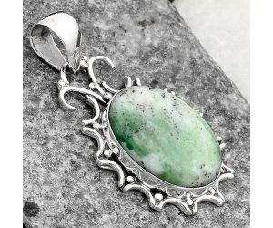 Dendritic Chrysoprase - Africa 925 Sterling Silver Pendant Jewelry SDP107341 P-1249, 14x19 mm