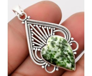 Valentine Gift Heart Natural Dioptase Pendant SDP107430 P-1541, 14x20 mm