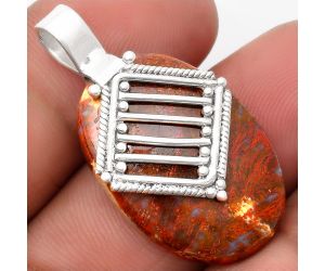 Natural Red Moss Agate Pendant SDP107680 P-1462, 19x27 mm