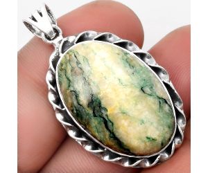 Natural Tree Weed Moss Agate - India Pendant SDP107695 P-1081, 17x27 mm