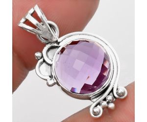 Faceted Natural Amethyst - Brazil Pendant SDP107861 P-1019, 12x12 mm