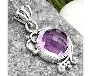 Faceted Natural Amethyst - Brazil Pendant SDP107861 P-1019, 12x12 mm