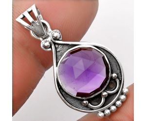Faceted Natural Amethyst - Brazil Pendant SDP107942 P-1020, 12x12 mm