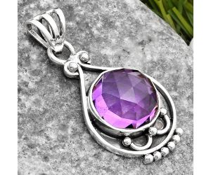 Faceted Natural Amethyst - Brazil Pendant SDP107942 P-1020, 12x12 mm