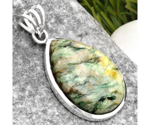 Natural Tree Weed Moss Agate - India Pendant SDP108109 P-1002, 17x24 mm