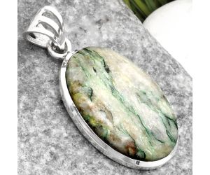 Natural Tree Weed Moss Agate - India Pendant SDP108132 P-1002, 15x24 mm