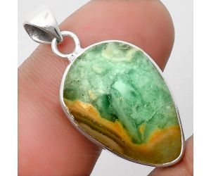Natural Green Lace Agate Pendant SDP108342, 15x22 mm