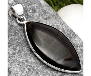 Natural Black Lace Obsidian Pendant SDP108388 P-1001, 18x34 mm
