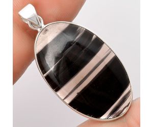 Natural Black Lace Obsidian Pendant SDP108476 P-1001, 20x34 mm