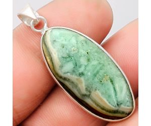 Natural Green Lace Agate Pendant SDP108599, 15x31 mm