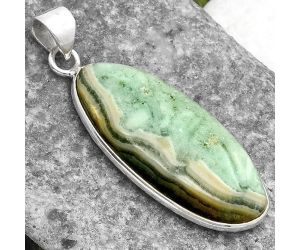 Natural Green Lace Agate Pendant SDP108599, 15x31 mm