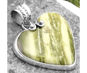 Valentine Gift Heart Natural Serpentine Pendant SDP108854 P-1043, 25x26 mm