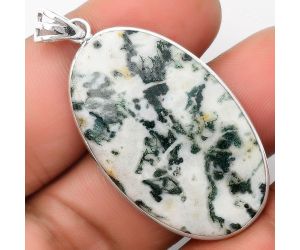 Natural Tree Weed Moss Agate - India Pendant SDP109288 P-1001, 23x38 mm