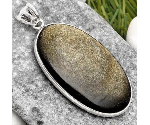 Natural Silver Obsidian Pendant SDP109314 P-1001, 20x34 mm
