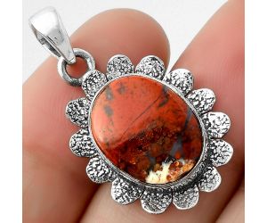 Natural Red Moss Agate Pendant SDP109674 P-1205, 13x17 mm