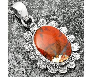 Natural Red Moss Agate Pendant SDP109674 P-1205, 13x17 mm