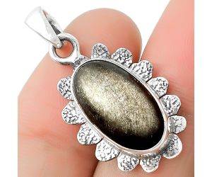 Natural Silver Obsidian Pendant SDP109688 P-1205, 10x18 mm