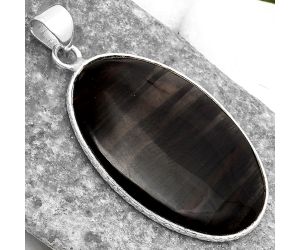 Natural Black Lace Obsidian Pendant SDP110606 P-1053, 23x34 mm