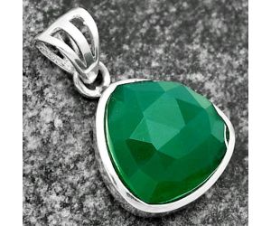 Faceted Natural Green Onyx Pendant SDP111172 P-1002, 10x10 mm