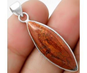 Natural Red Moss Agate Pendant SDP111239 P-1053, 10x29 mm