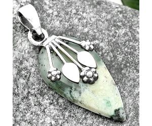 Dendritic Chrysoprase - Africa 925 Sterling Silver Pendant Jewelry SDP111360 P-1647, 15x29 mm