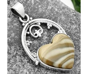 Valentine Gift Heart Natural Flint Stone Pendant SDP111452 P-1508, 17x18 mm