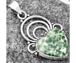 Valentine Gift Heart Natural Dioptase Pendant SDP111498 P-1541, 16x16 mm