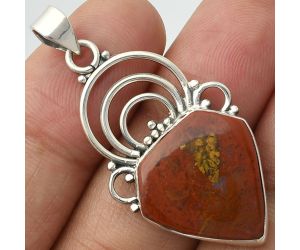 Natural Red Moss Agate Pendant SDP111502 P-1541, 18x19 mm