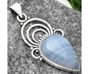 Natural Blue Lace Agate - South Africa Pendant SDP111504 P-1541, 14x22 mm