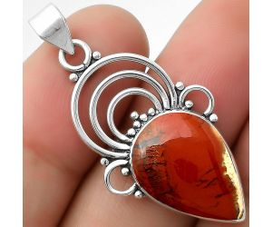 Natural Red Moss Agate Pendant SDP111518 P-1541, 13x19 mm