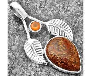 Natural Red Moss Agate & Carnelian Pendant SDP111752 P-1416, 12x16 mm