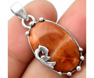 Peacock - Natural Red Mookaite Pendant SDP111839 P-1698, 14x22 mm
