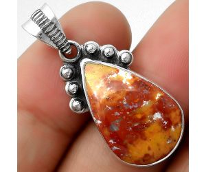 Natural Red Moss Agate Pendant SDP112096 P-1087, 14x22 mm