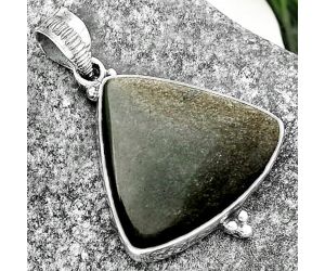 Natural Silver Obsidian Pendant SDP112115 P-1100, 23x26 mm