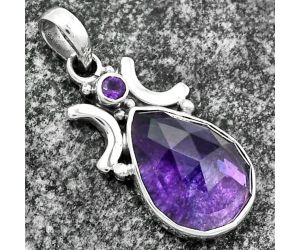 Faceted Natural Amethyst - Brazil Pendant SDP112214 P-1021, 13x17 mm