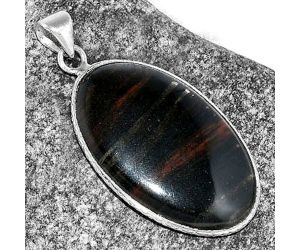 Natural Black Lace Obsidian Pendant SDP112303 P-1053, 21x33 mm