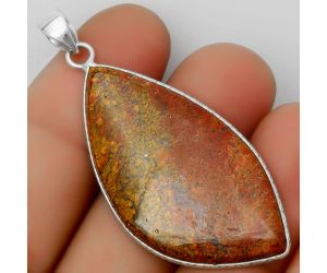 Natural Red Moss Agate Pendant SDP112611 P-1053, 23x34 mm