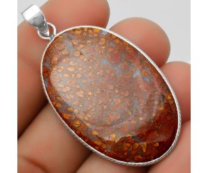 Natural Red Moss Agate Pendant SDP112637 P-1053, 25x40 mm