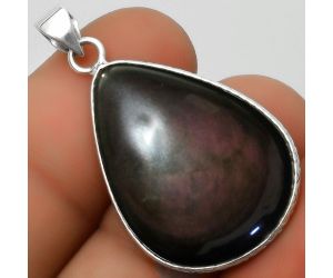 Natural Obsidian Eye Pendant SDP112675, 21x29 mm