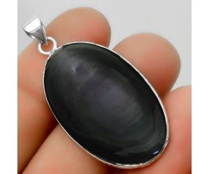 Natural Obsidian Eye Pendant SDP112682, 22x37 mm