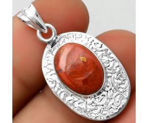 Natural Red Moss Agate Pendant SDP112706 P-1392, 10x14 mm