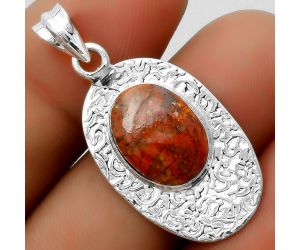 Natural Red Moss Agate Pendant SDP112708 P-1392, 10x14 mm